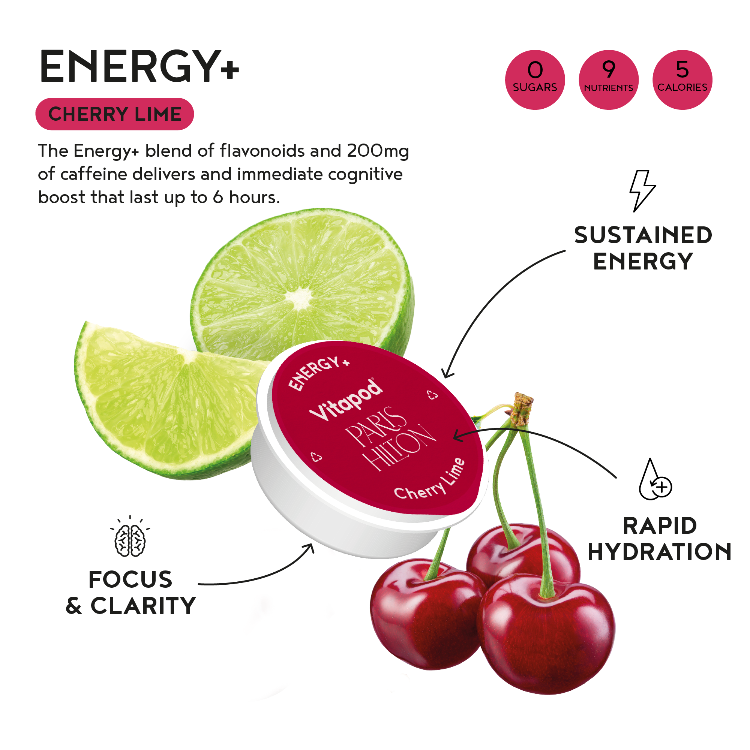 Paris Hilton x Vitapod Energy+ Cherry Lime, 28 pods