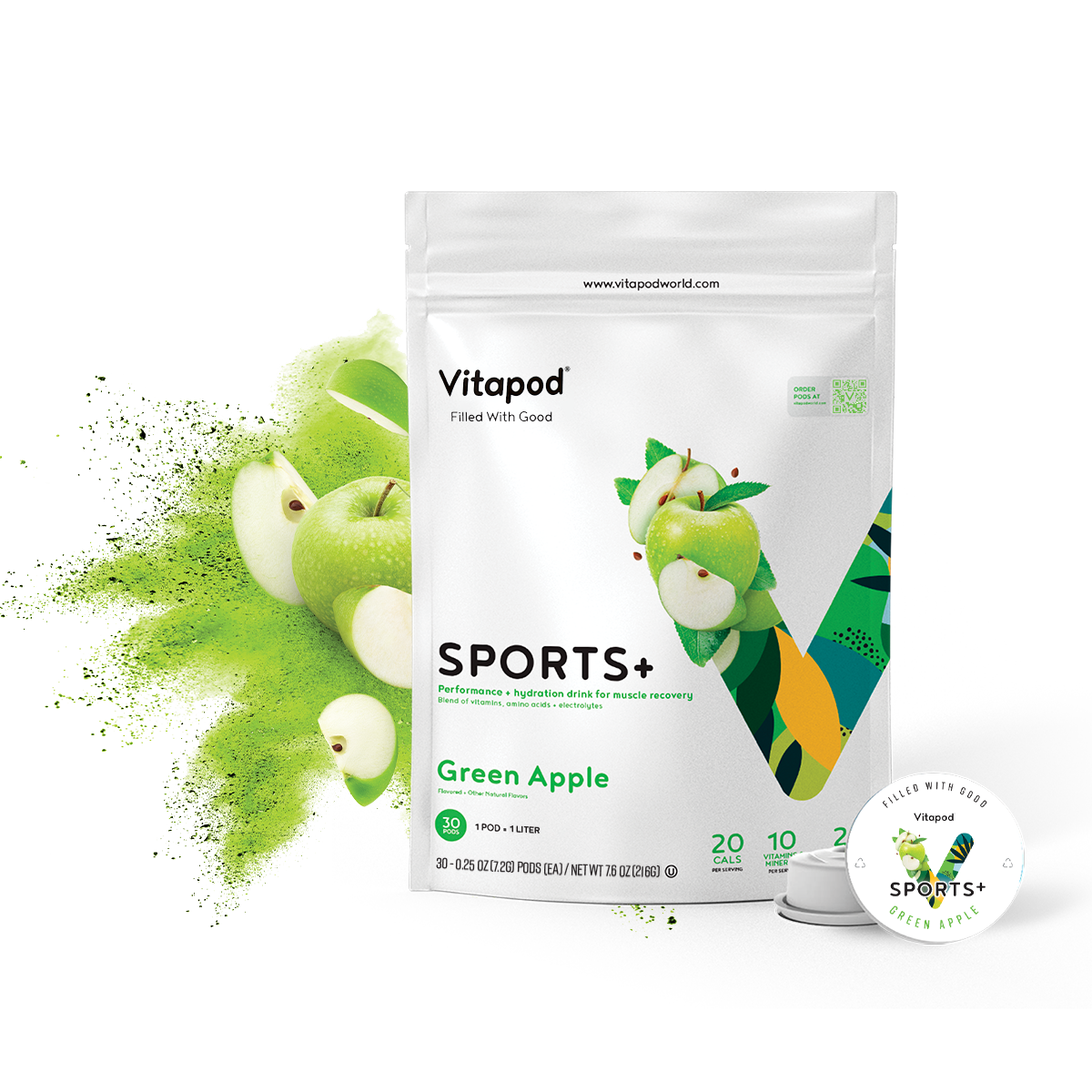 Sports+ Green Apple, 30 Pods